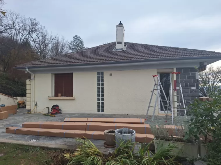 Installation d'une PERGOLA BIOCLIMATIQUE à Cournon d'Auvergne, Clermont-Ferrand, Système Baie