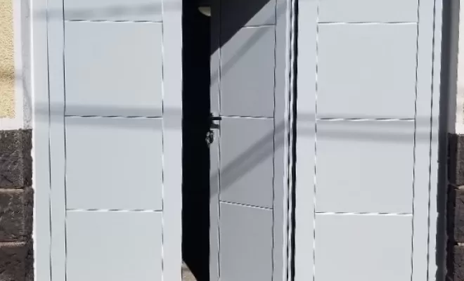 Installation d'une Porte de Garage repliable en Aluminium à Clermont-Ferrand, Clermont-Ferrand, Système Baie